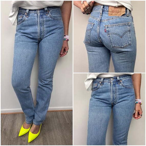 Levi's 501 Vintage W25 L32 for Women Jeans Blue Stonewash Faded