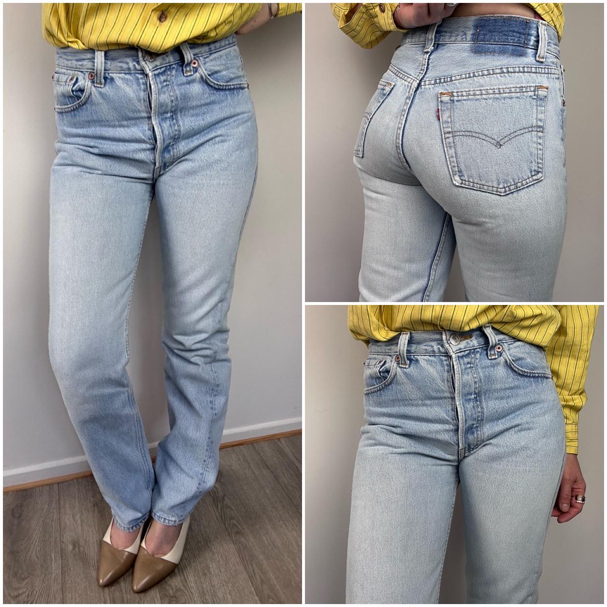 Levis 501 Vintage W26 L31 Light Blue Stonewash Jeans 90s Straight