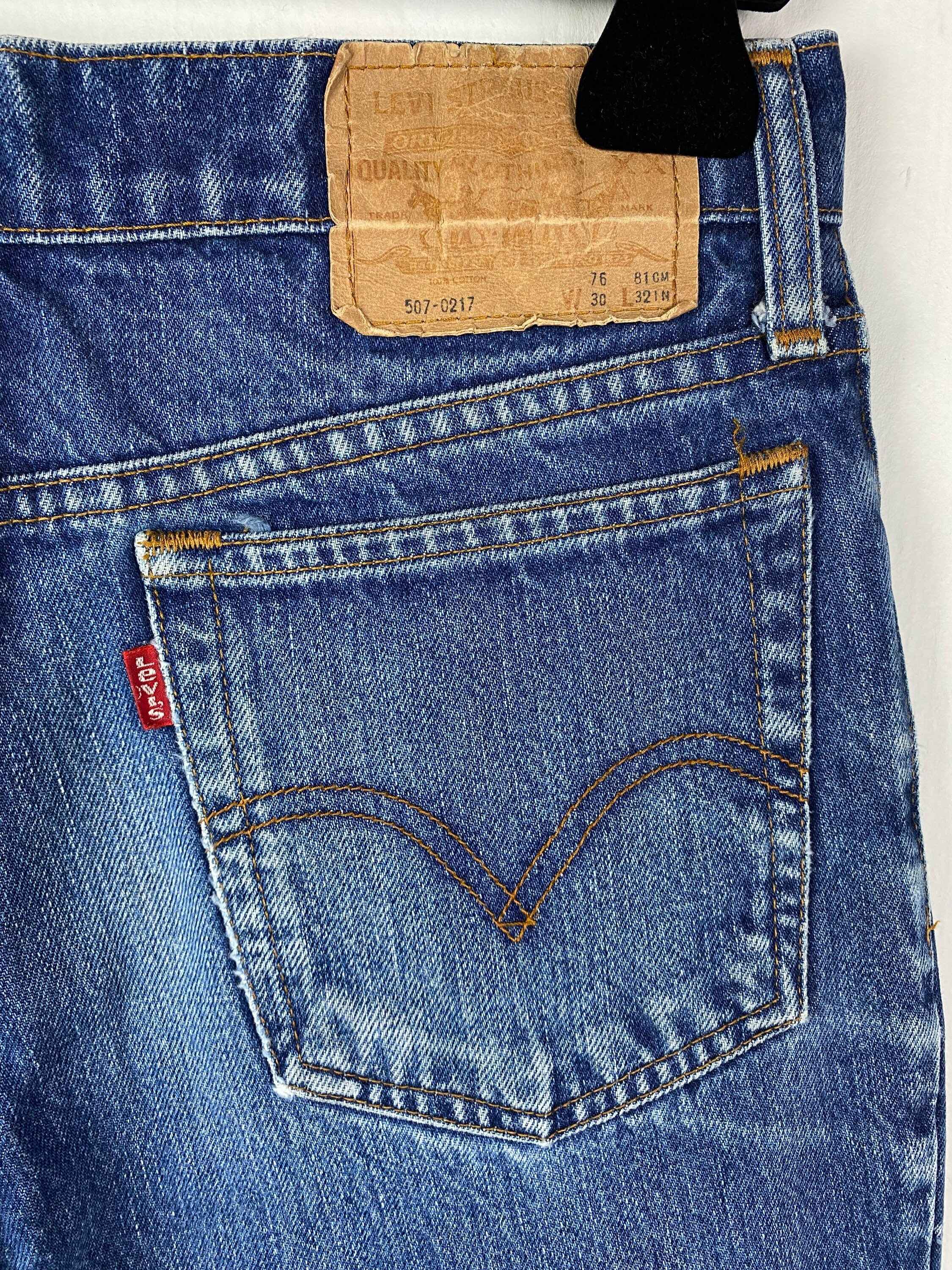 Vintage Levis 507-0217 W25 L29 Flare Jeans 1970s Bell Bottom