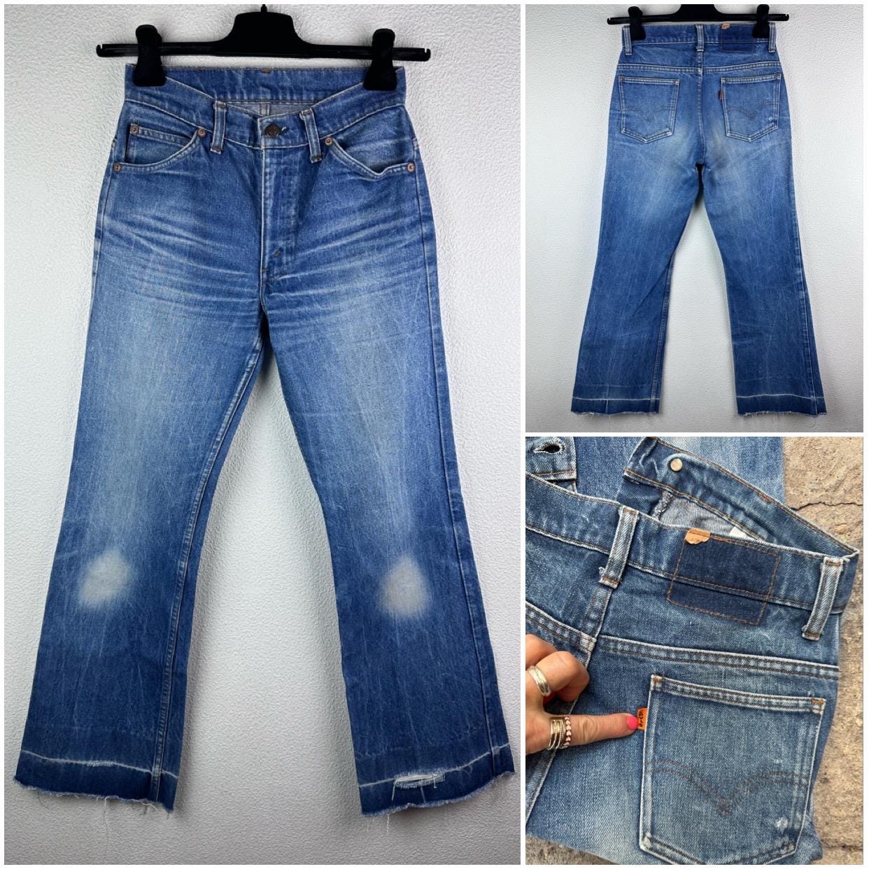 Levi's 602-0217 W24/25 L31 Dark Blue Raw Stonewash Jeans, 70s/80s
