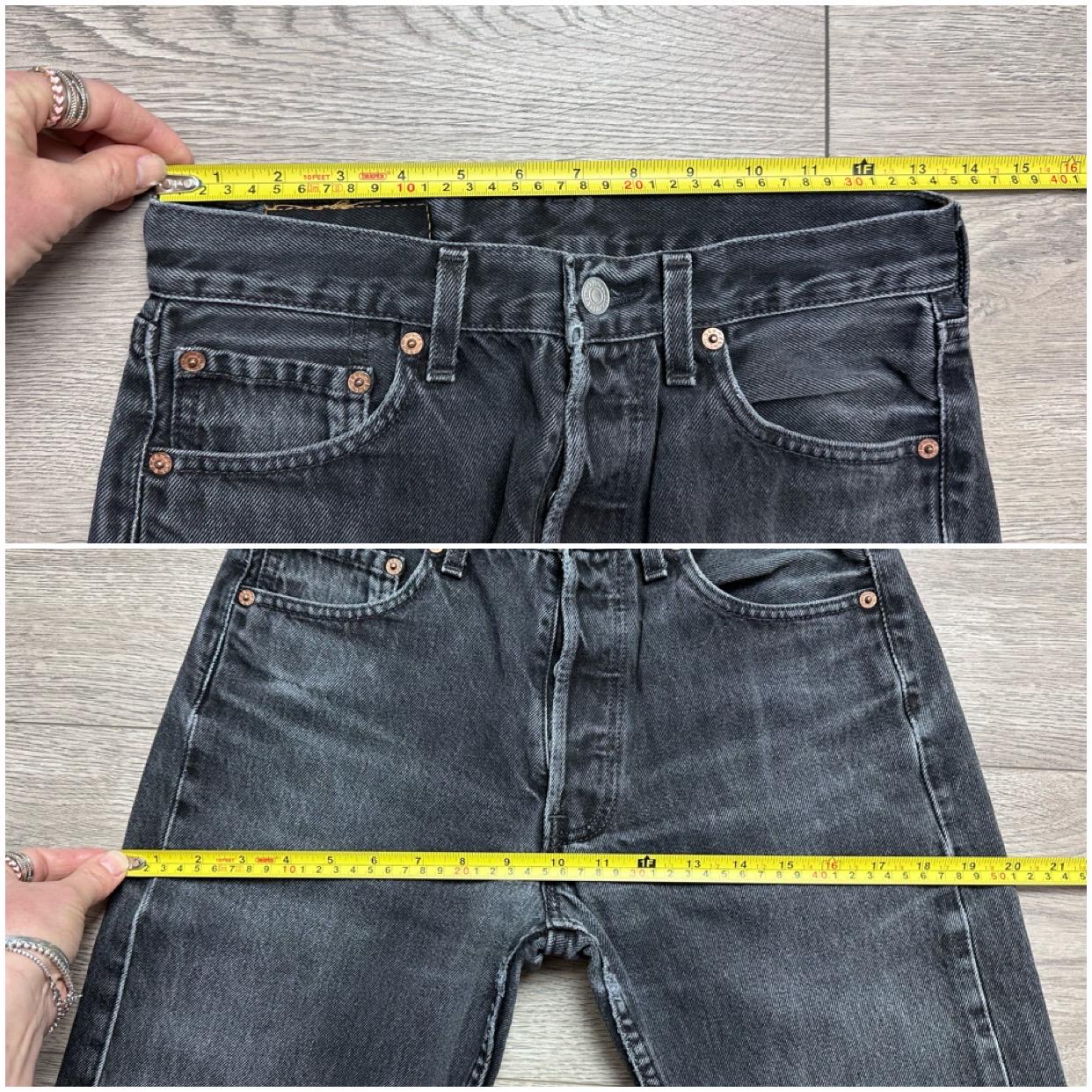 Levis 501 Vintage W26 L32 Washed Black Jeans 90s Straight