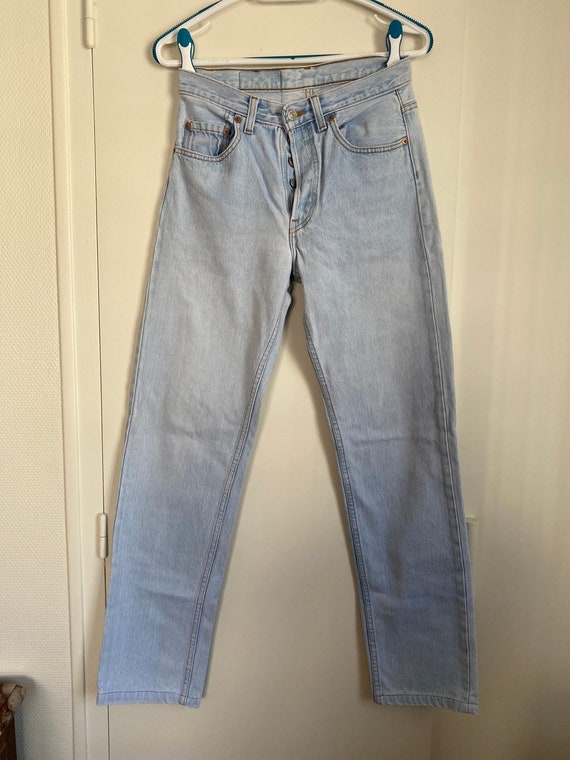 Vintage Levis 501 w28 azul claro | Etsy España