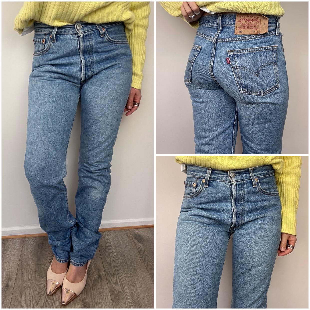Levi's 501 Vintage W27 L34 Jeans, 501s Blue Stonewash Faded 90s