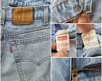 Levi's 505 Student W25 L32 Vintage Light Blue Stonewash Faded