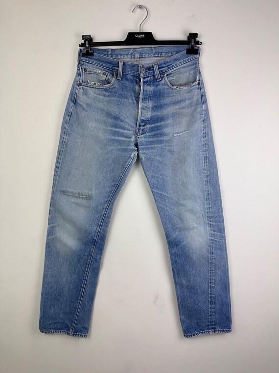 Buy Levis 501 Selvedge Redline Vintage W32 L32 Faded Blue Jeans 