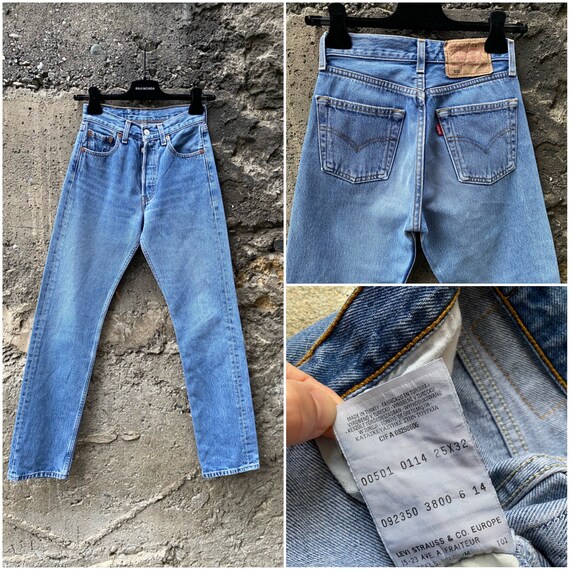 Levis 501 Vintage W23 L32 Stonewashed Medium Blue Jeans 90s Etsy UK