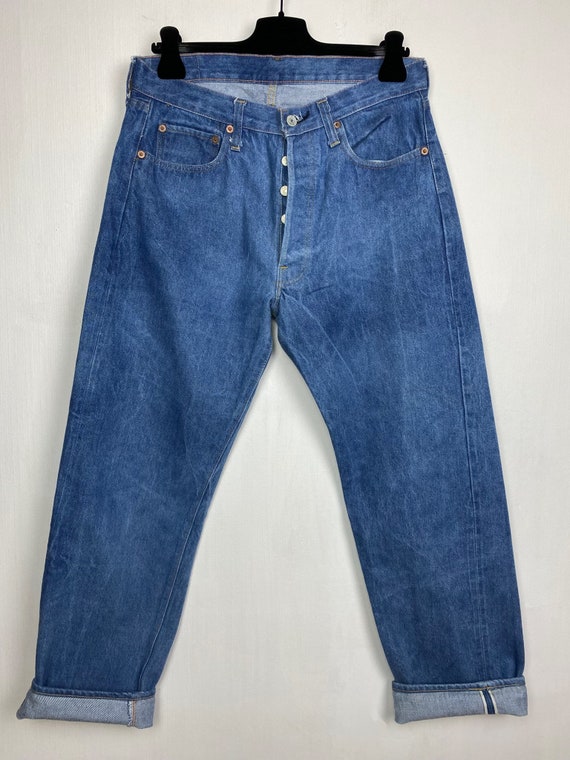 Levis 501 selvedge redline vintage W32 L29 blue 7… - image 2