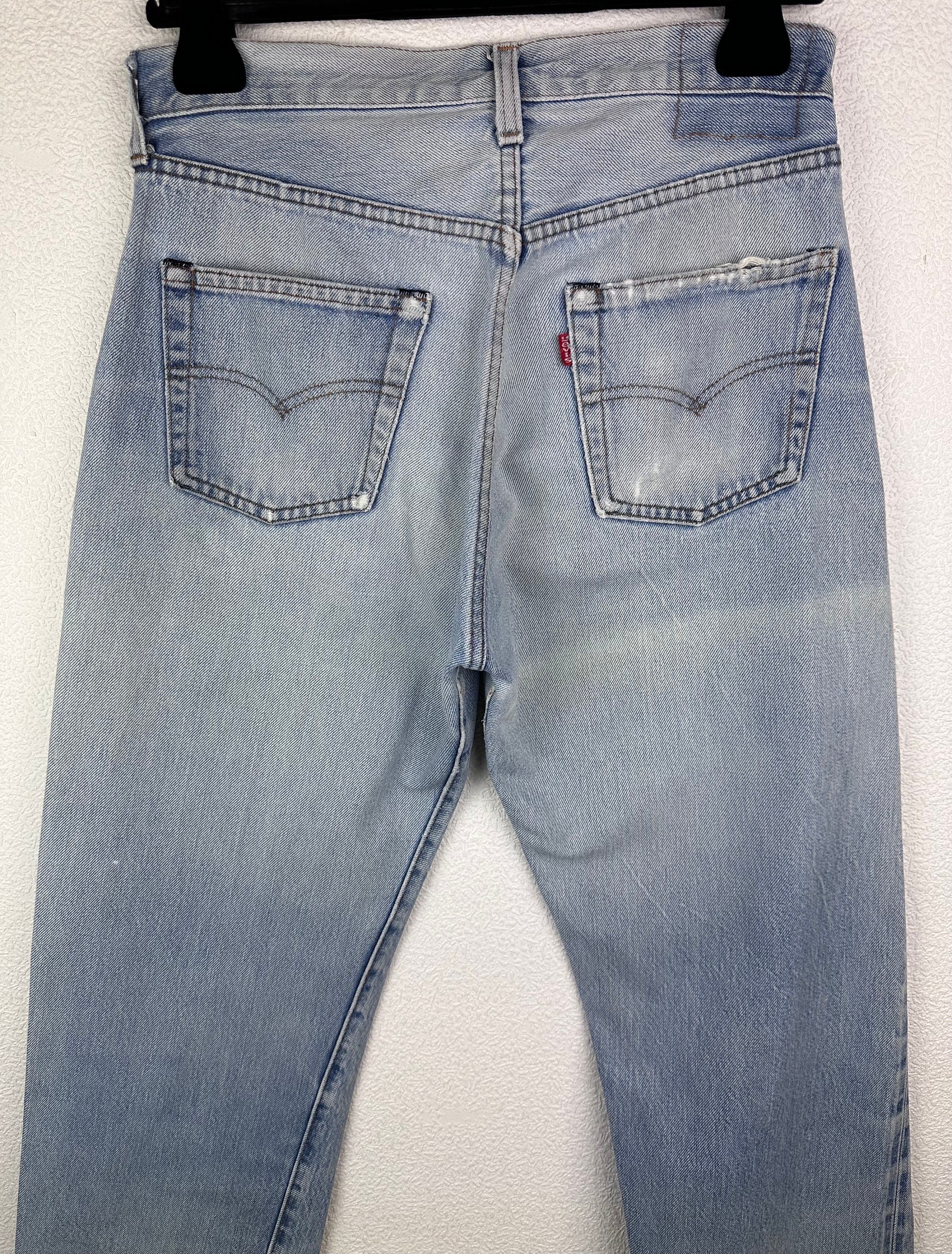 Levi's 501 Selvedge Redline W30 L34 Vintage Light Blue Jeans