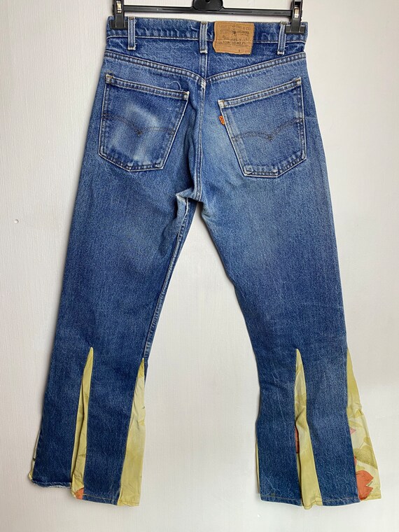 Vintage Levis 20505-0217 W28 L30 raw blue faded e… - image 2