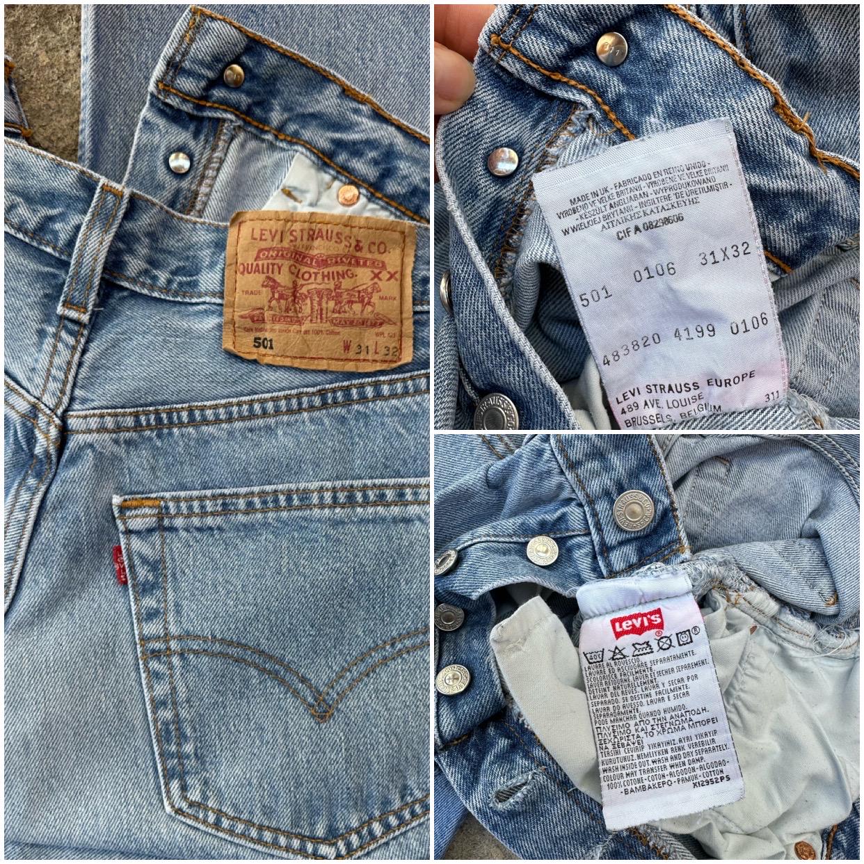 Levi's 501 Vintage W29 L32 Jeans 501s Blue Stonewash Faded 90s