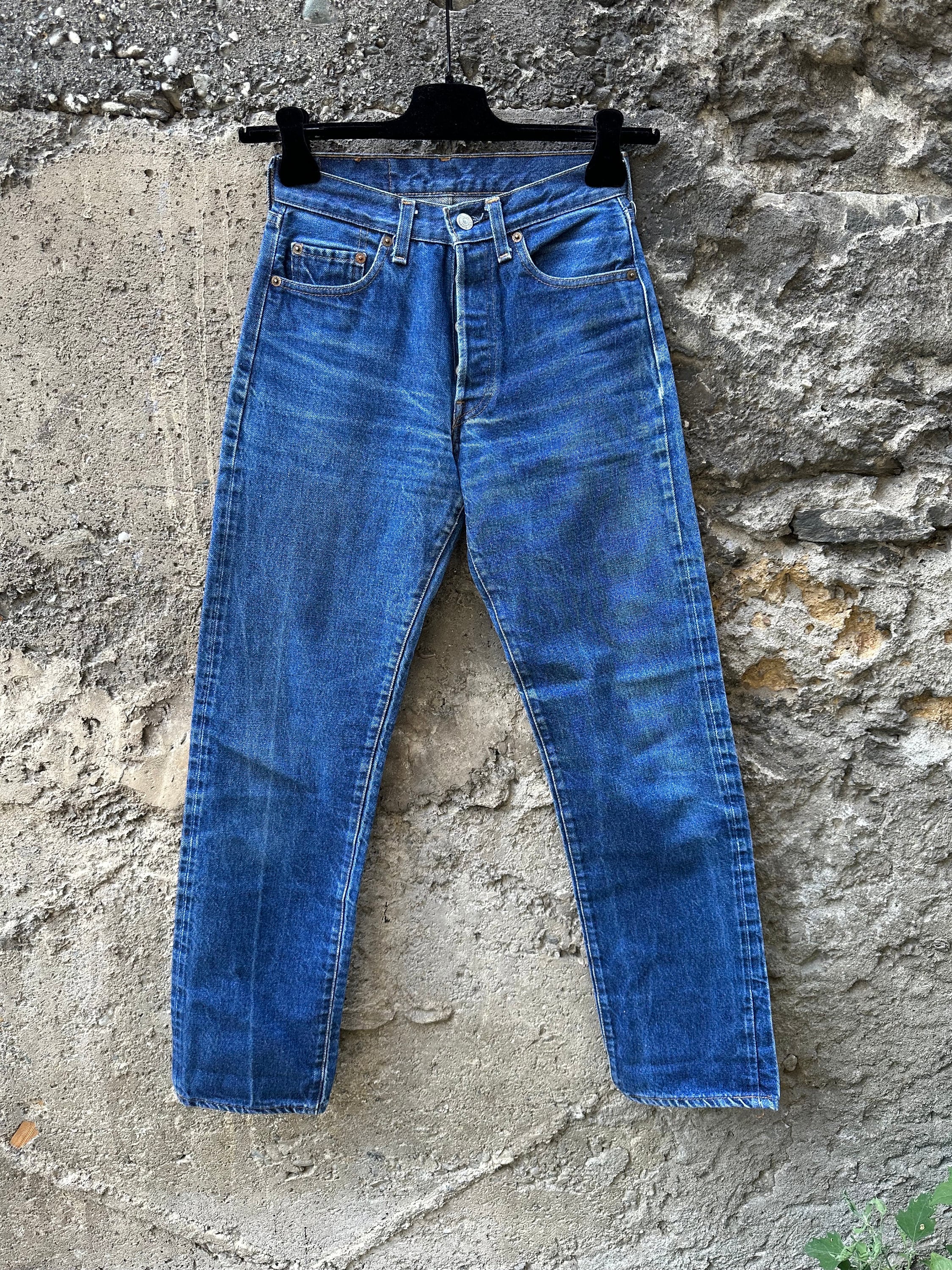 Levis 501 Selvedge Redline Vintage Jeans W24 L31 Dark Blue Levis 501 Selvedge Redline Vintage Jeans W24 L31 Dark Blue