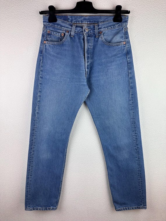 Levi's 501 Vintage W28 L30 Jeans 501s Medium Blue Stonewash Faded