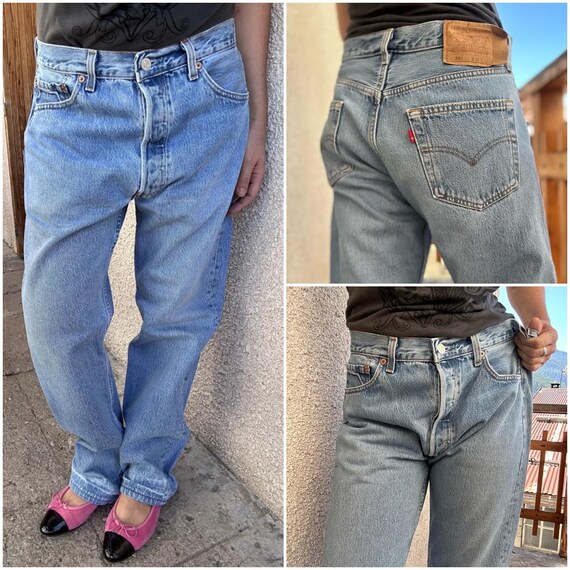 Levis 501 Vintage W32 L30 Jeans 501s Blue Stonewash Faded 90s Levi s Denim Straight Leg Buttonfly USA 1998 Etsy Canada