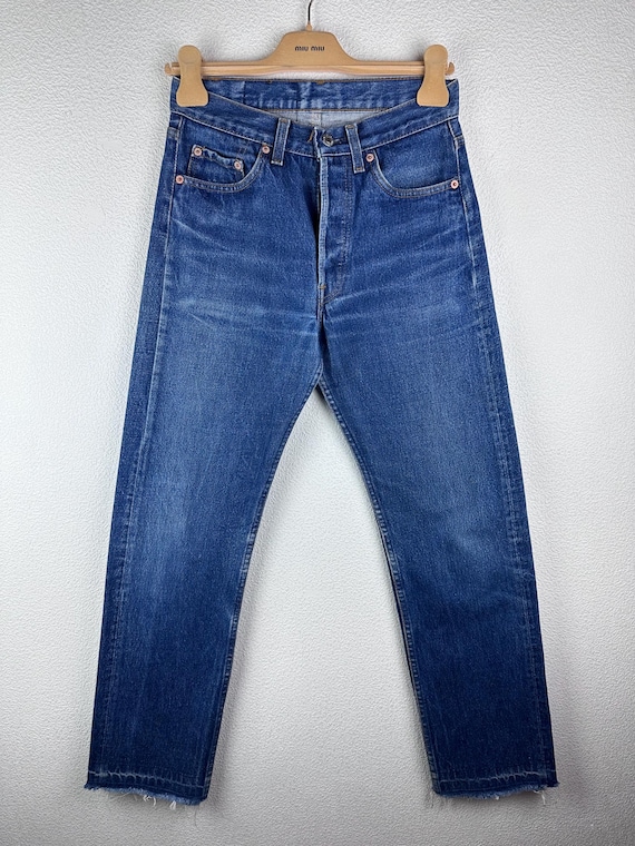 Levi's 501xx Vintage W26 L30 Dark Blue Stonewash Faded Jeans 80s