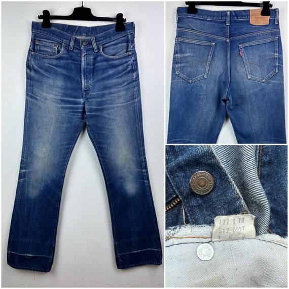 Levis 517 W31 L34 Vintage Jeans Dark Blue Raw Faded 70s Red Tab 