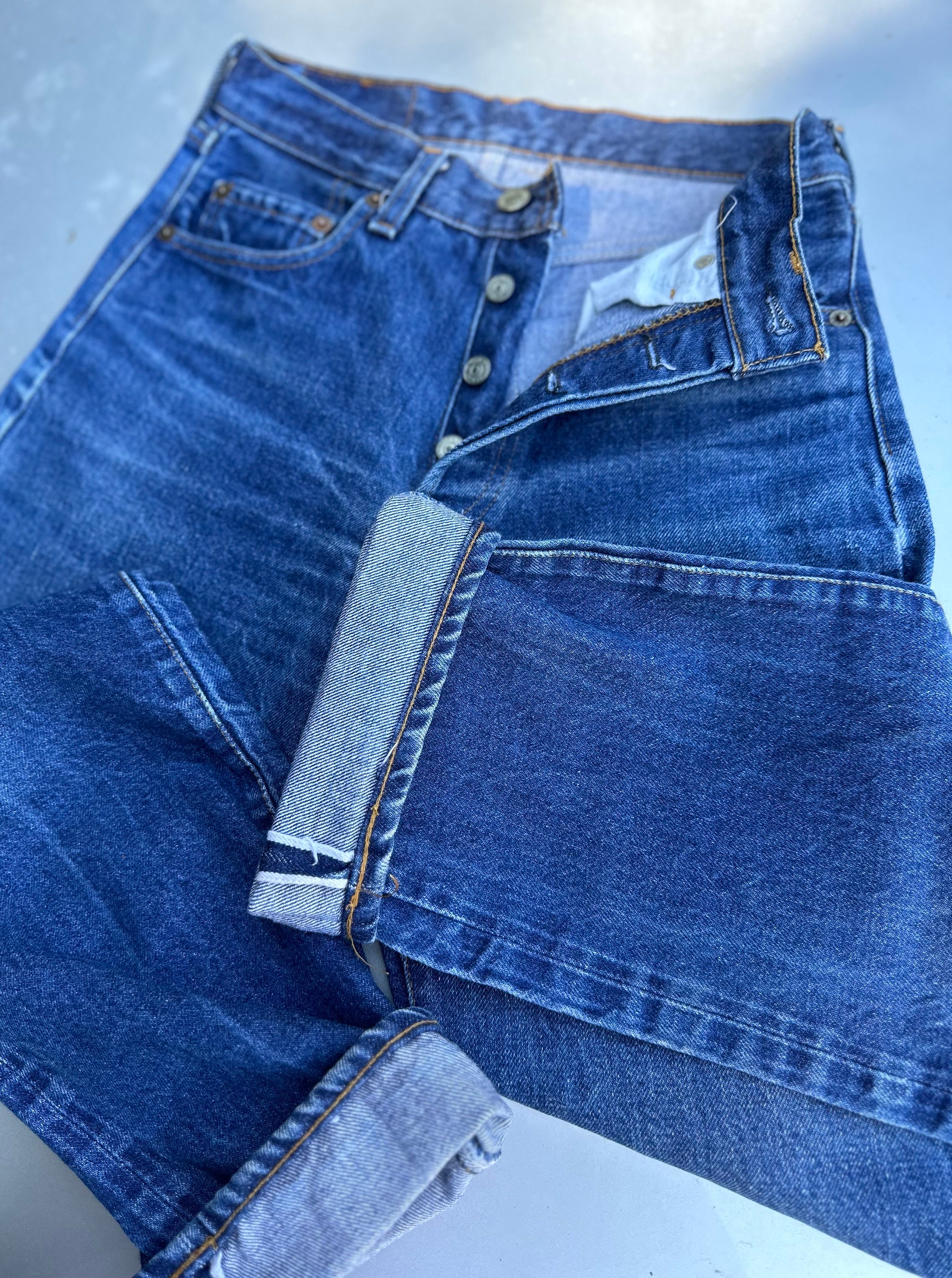Levis 501 Selvedge Redline Vintage Jeans W24 L31 Dark Blue Levis 501 Selvedge Redline Vintage Jeans W24 L31 Dark Blue