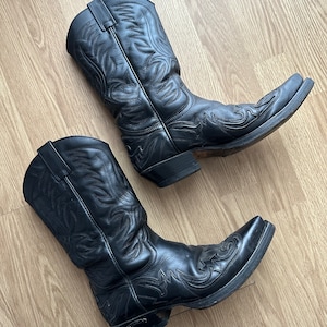 Santiag Cowboy Western Sendra Stiefel 38 EU Vintage schwarzes Leder