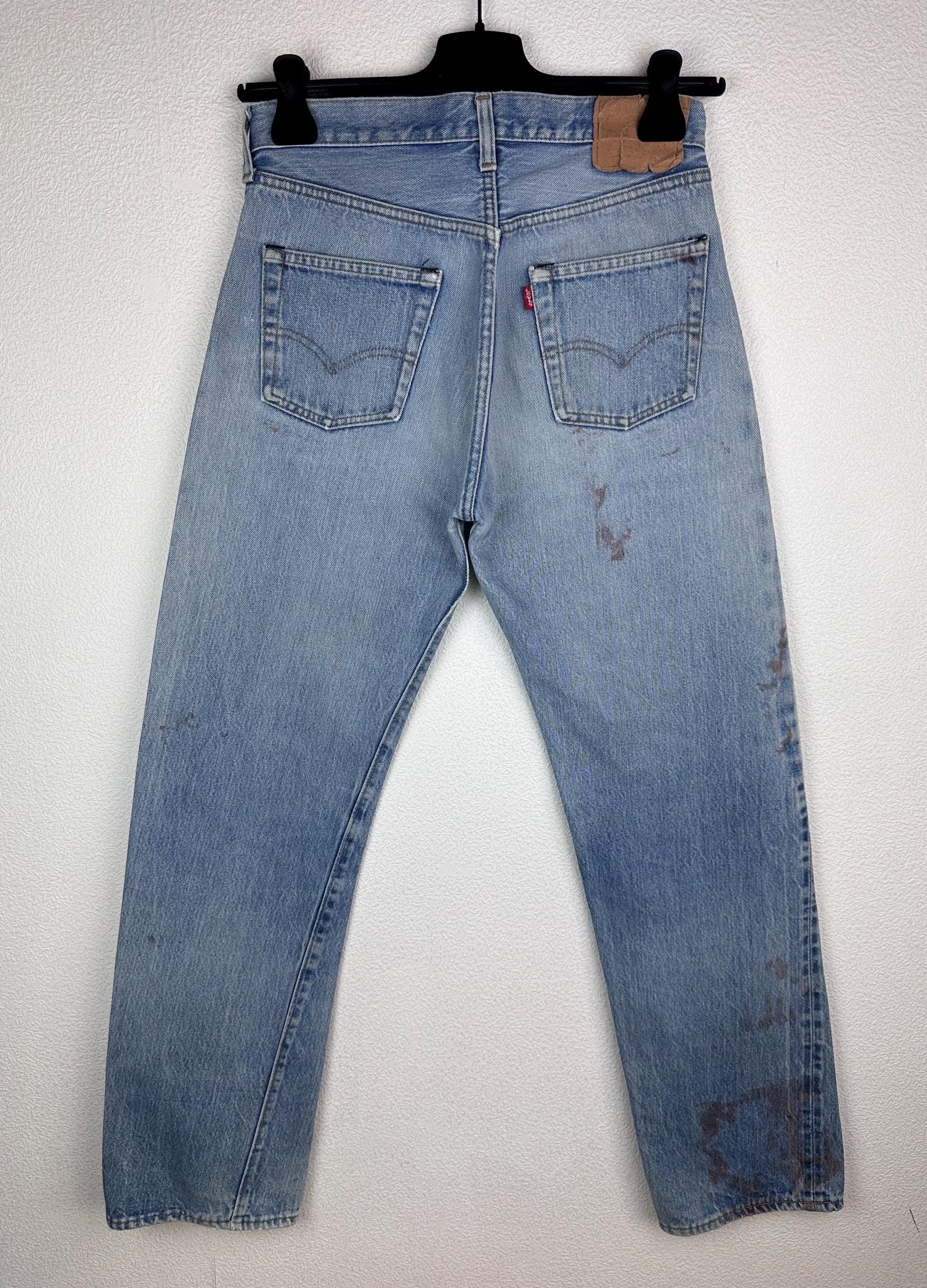 Levis 501 Selvedge Redline W29 L32 Blue Stonewash Jeans 80s
