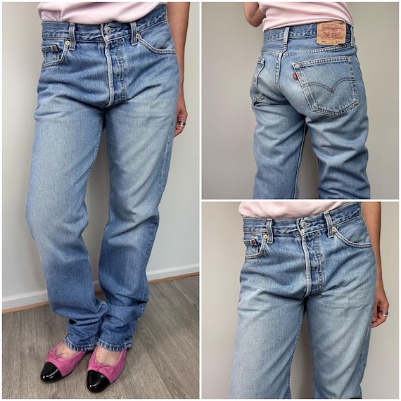 Levi's 501 Vintage W30 L34 Jeans 501s Blue Stonewash Faded 90s