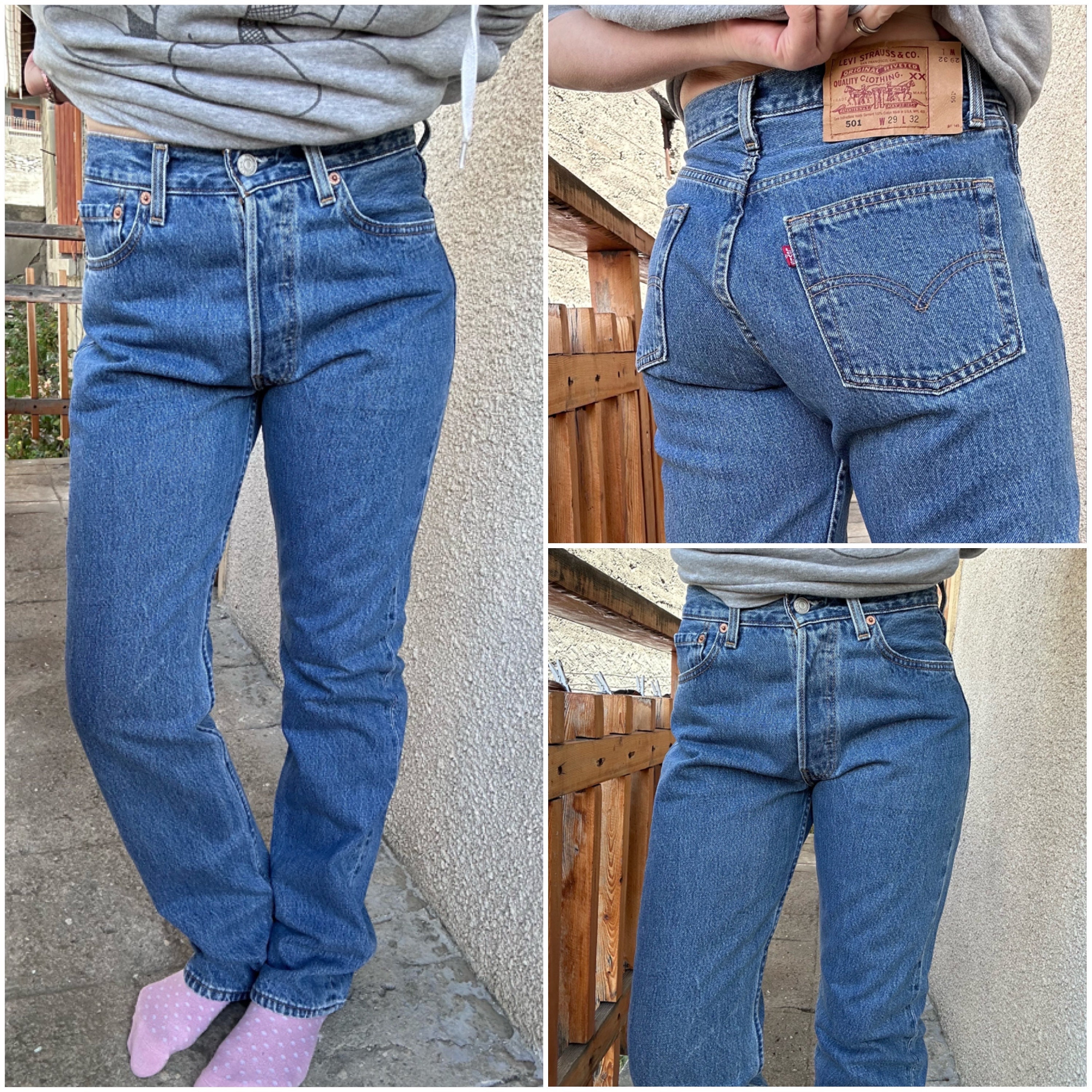 Levis 501 Vintage W27 L32 for Women Medium Blue Jeans 90s