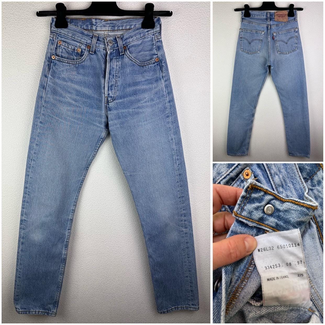 Levis 501 Vintage W24 L31 Jeans 501s Blue Stonewash Faded 90s Levi