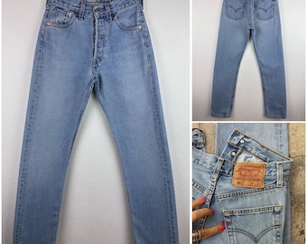 Levis 501 Vintage W23 L32 Jeans Blue Stonewash Faded 90s