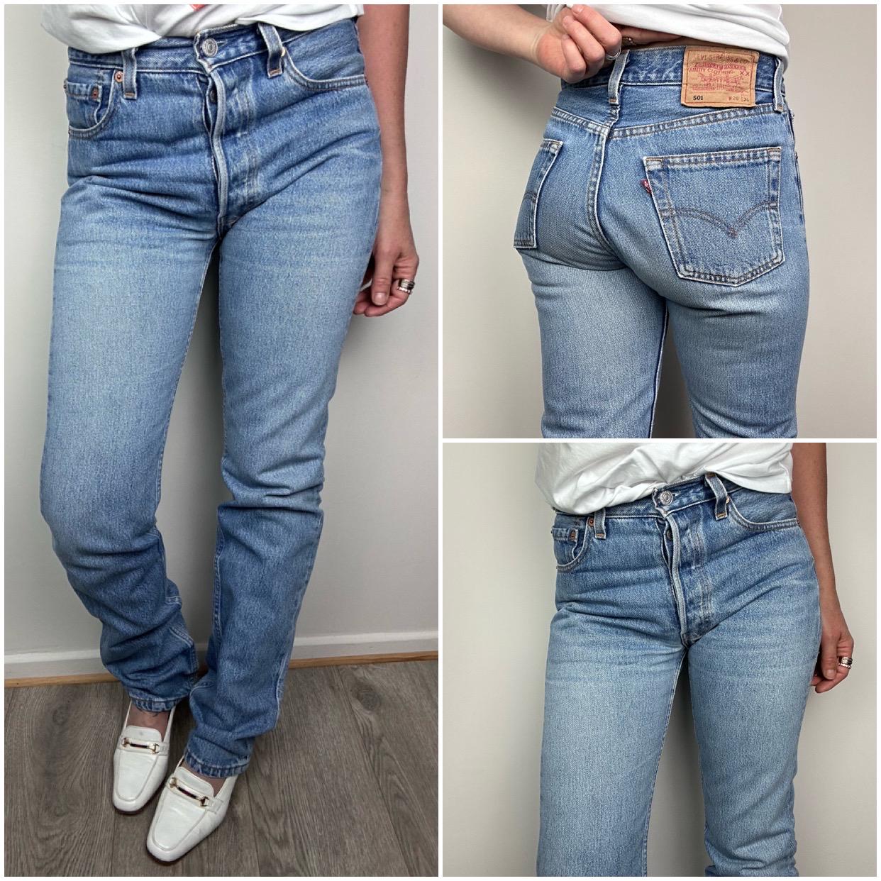 Jeans Levis 501 vintage w26 L34 501s azul stonewash desbotado anos