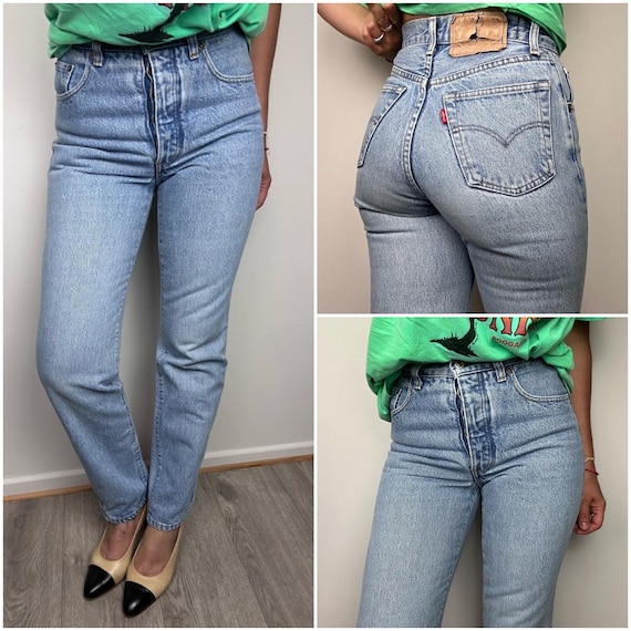 Levis 26501 Vintage W25 L30 Jeans 501 Blue Stonewash Faded 80s