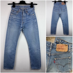 Levis 501 vintage w23 L31 blue stonewash jeans 90s Levi’s 501 denim straight leg regular fit