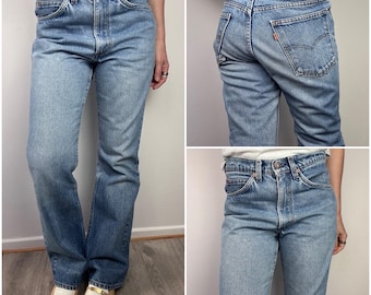 Levi’s 517 vintage w29 L31 jeans bleu stonewash délavé 80s bootcut Levis denim USA