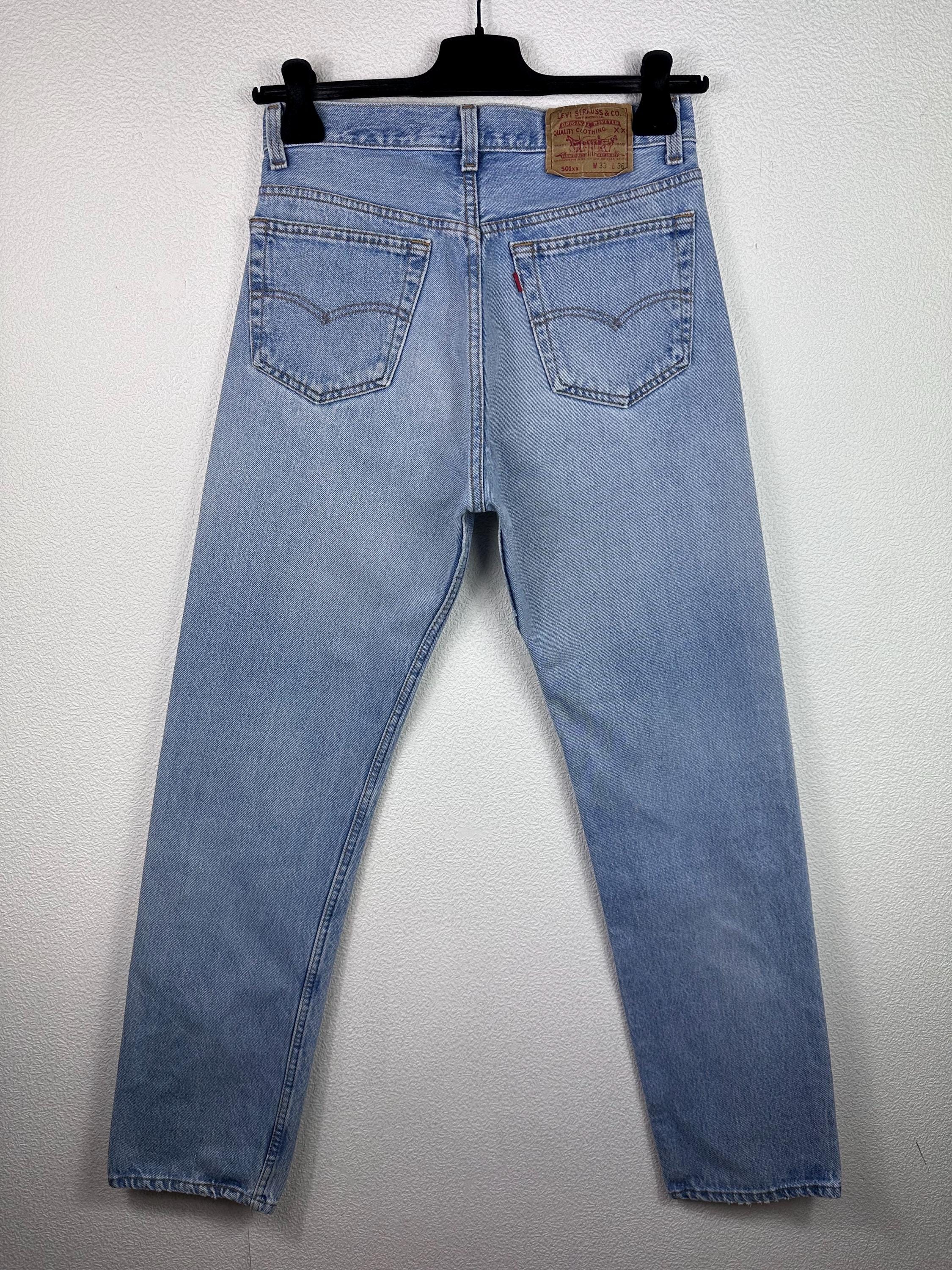 Levis 501xx Vintage W30 L33 Blue Stonewash Jeans 90s Straight Leg