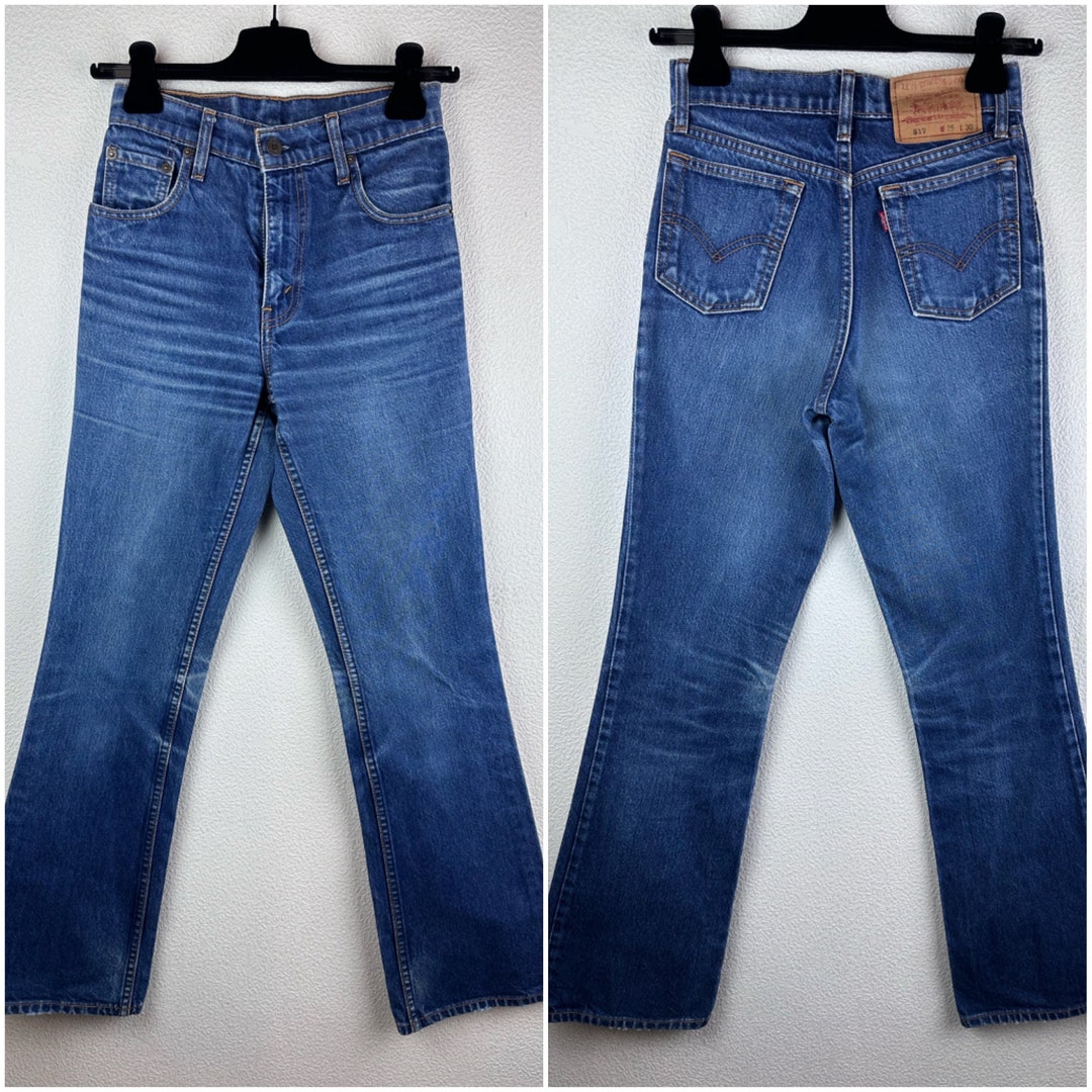 Vintage Levi's 517 W23 L30 Jeans Blue Washed 90s Bootcut Levis