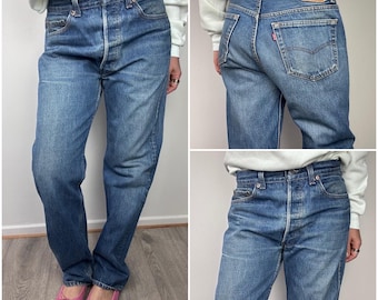 Levis 501xx Vintage W30 L31 Jeans Light Blue Stonewash Faded Late