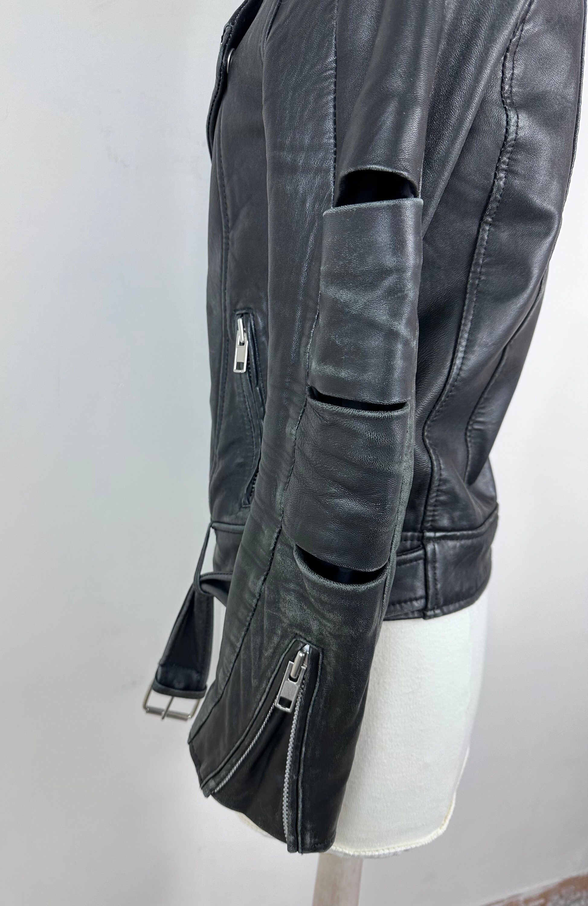 Veste Perfecto Maje cuir noir biker moto jacket veste cuir leather vintage taille S Etsy Canada