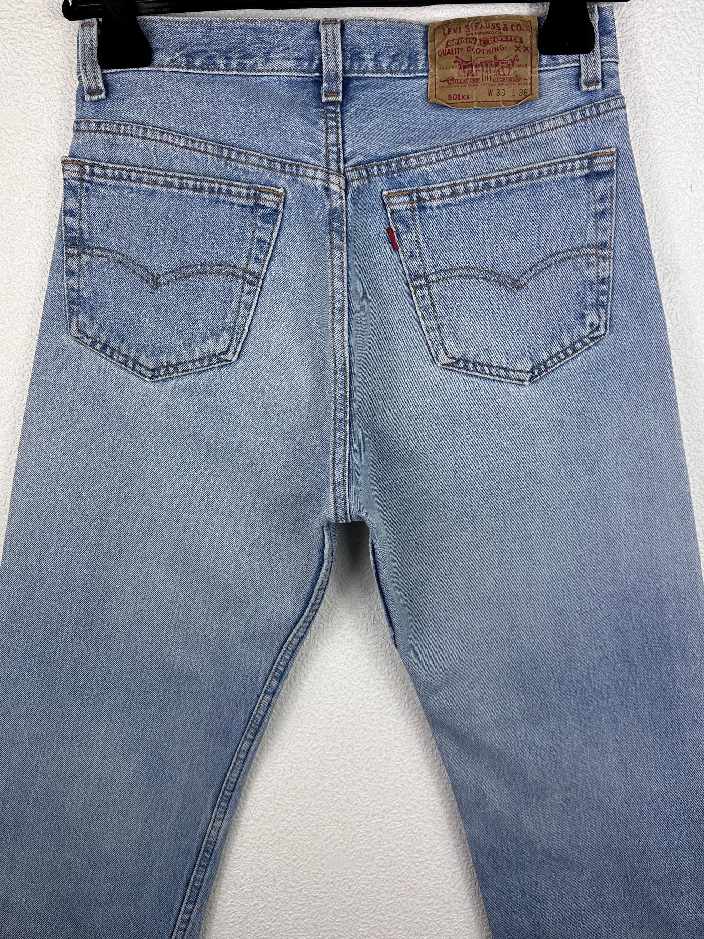 Levis 501xx Vintage W30 L33 Blue Stonewash Jeans 90s Straight Leg