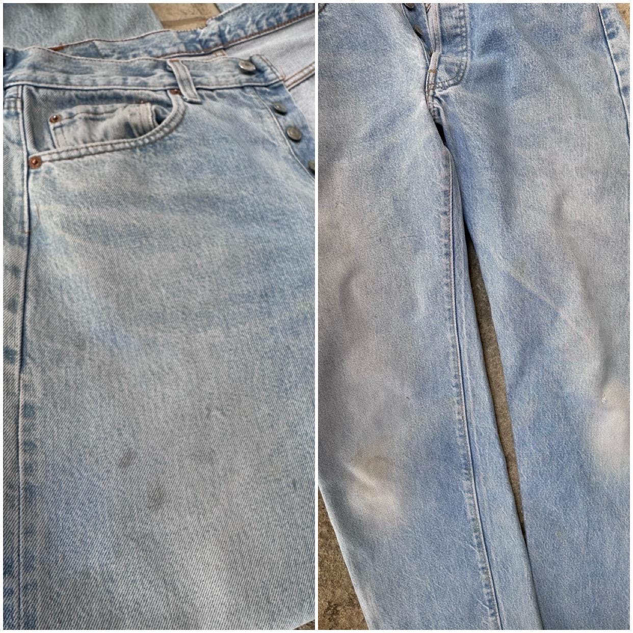 Levi's 501 Selvedge Redline W30 L33 Vintage Light Blue Jeans