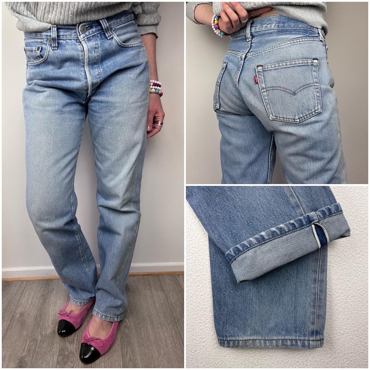 LEVI'S 501 e66後期W28 L30 オリジナル Levis 501 Selvedge Redline W28 L30 Stonewash Blue Jeans 80s
