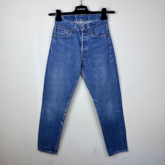 Levis 501 vintage w24 L28 medium blue jeans stone… - image 1