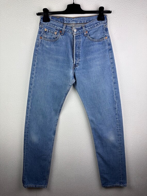 Levi's 501 Vintage W27 L34 Jeans, 501s Blue Stonewash Faded 90s