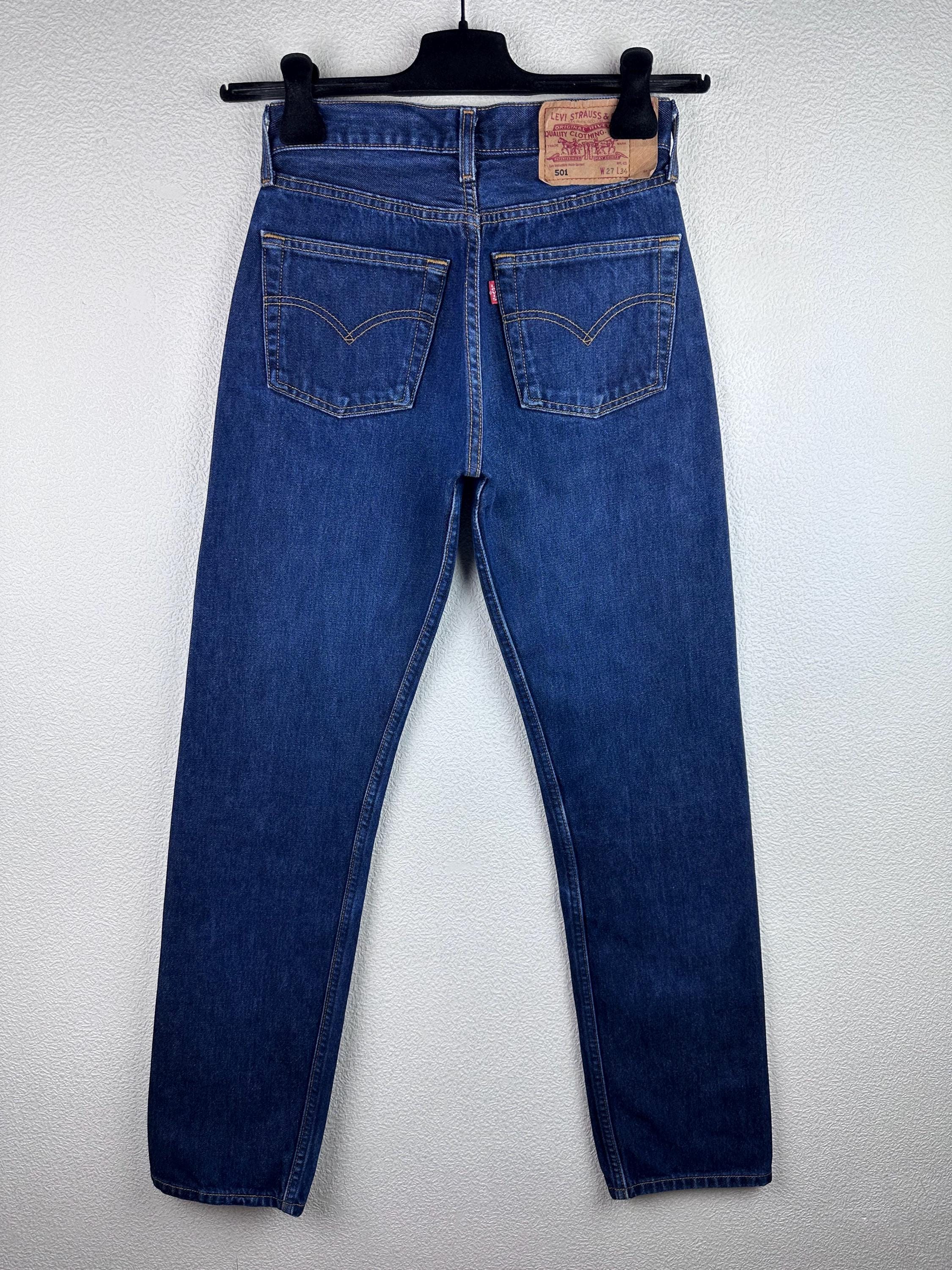 Levis 501 Vintage W25 L32 Jeans 501s Dark Blue Raw Washed Levi's