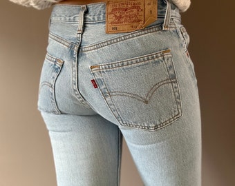 Vintage Levi s Jeans 501 W25 L30 Raw Dark Blue Etsy