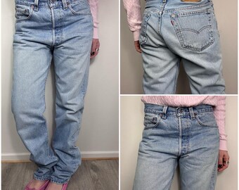 Levis 501xx Vintage W30 L33 Blue Stonewash Jeans 90s Straight Leg