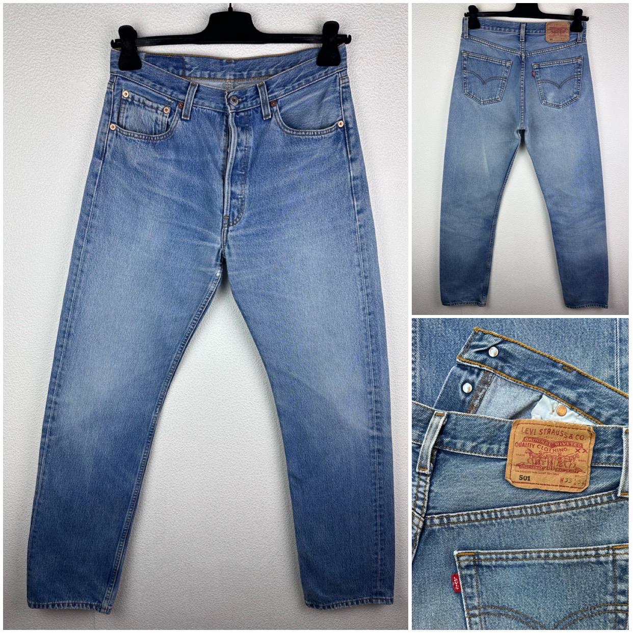 Levi's 501 Vintage W31 L33 Jeans, Medium Blue, Stonewashed