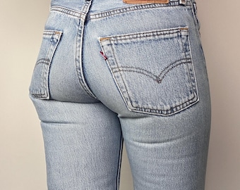 Levis 501 vintage w24 L29 jeansy medium blue stonewash 90s proste