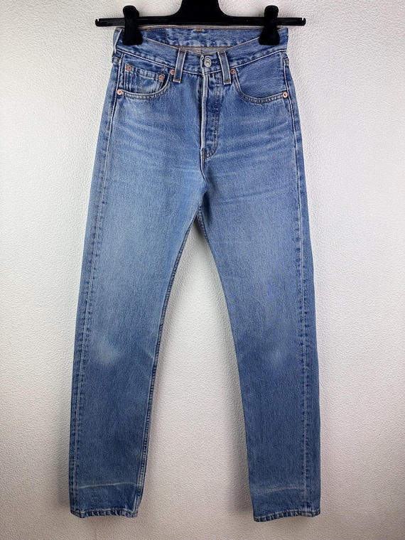 Levi's 501 Vintage W24 L33 Stonewashed Blue Jeans Faded 90s