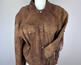 Vintage Dark Brown Suede Fringe Western Jacket - Etsy