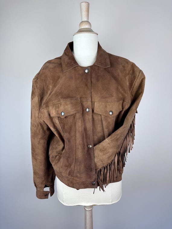 Yves Saint Laurent Vintage Western Jacket With Fringed Fine Suede