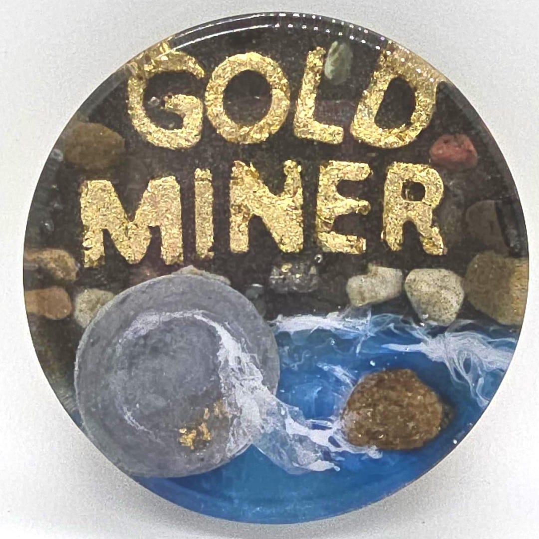 Coaster Carrying Rocksa Gold Miner Resin Coaster: Glitter Rocks & Miniature Gold Pan - Etsy