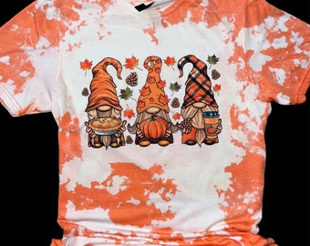 Fall Gnomes Bleached Tee