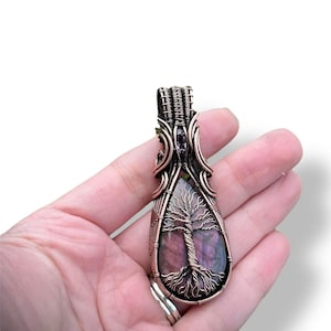 Tree of life Pendant with purple Labradorite